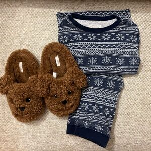 J Crew kids pajamas and slippers